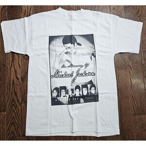 Vintage Rare Michael Jackson 2009 Memorial T Shirt King Of Pop RIP Sz L White